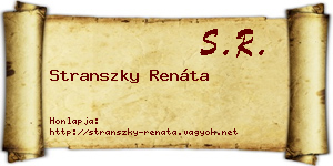 Stranszky Renáta névjegykártya