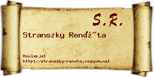 Stranszky Renáta névjegykártya